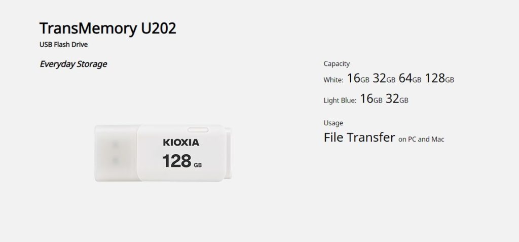 KIOXIA-MEMORIA-USB-TRANSMEMORY-U202