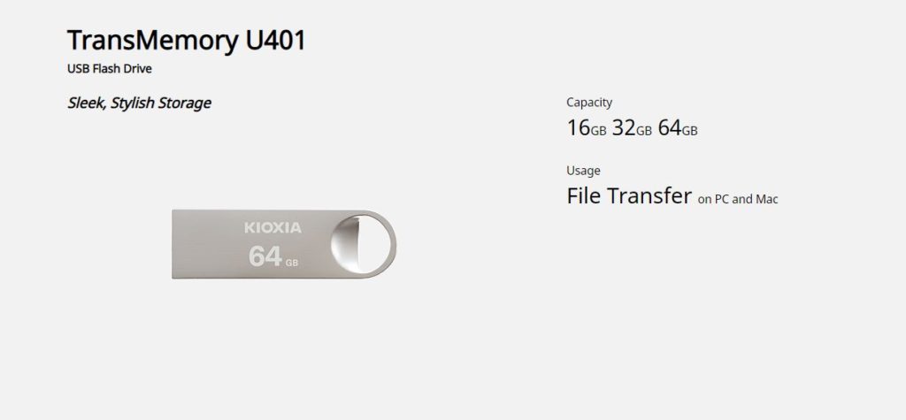 KIOXIA-MEMORIA-USB-TRANSMEMORY-U401
