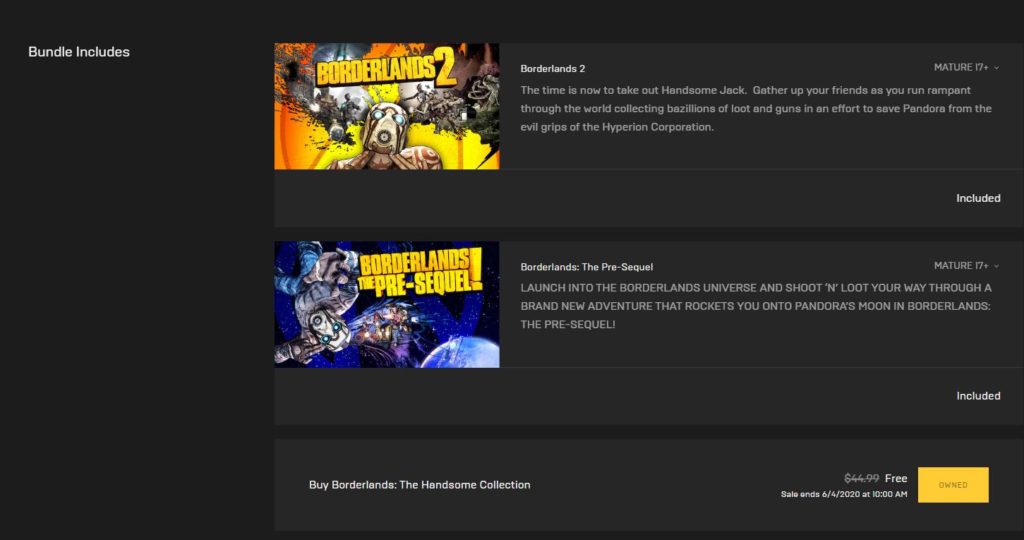 BORDERLANDS-The-Handsome-Collection-GRATIS-PACK