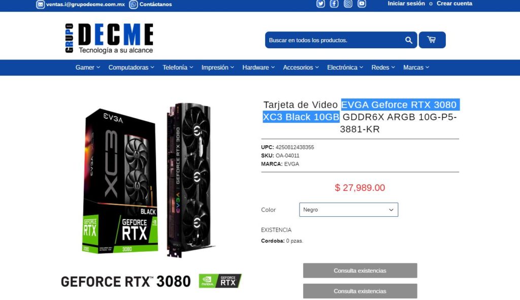 EVGA-Geforce-RTX-3080-XC3-Black-Precio-Grupo-Decme-Venta-México